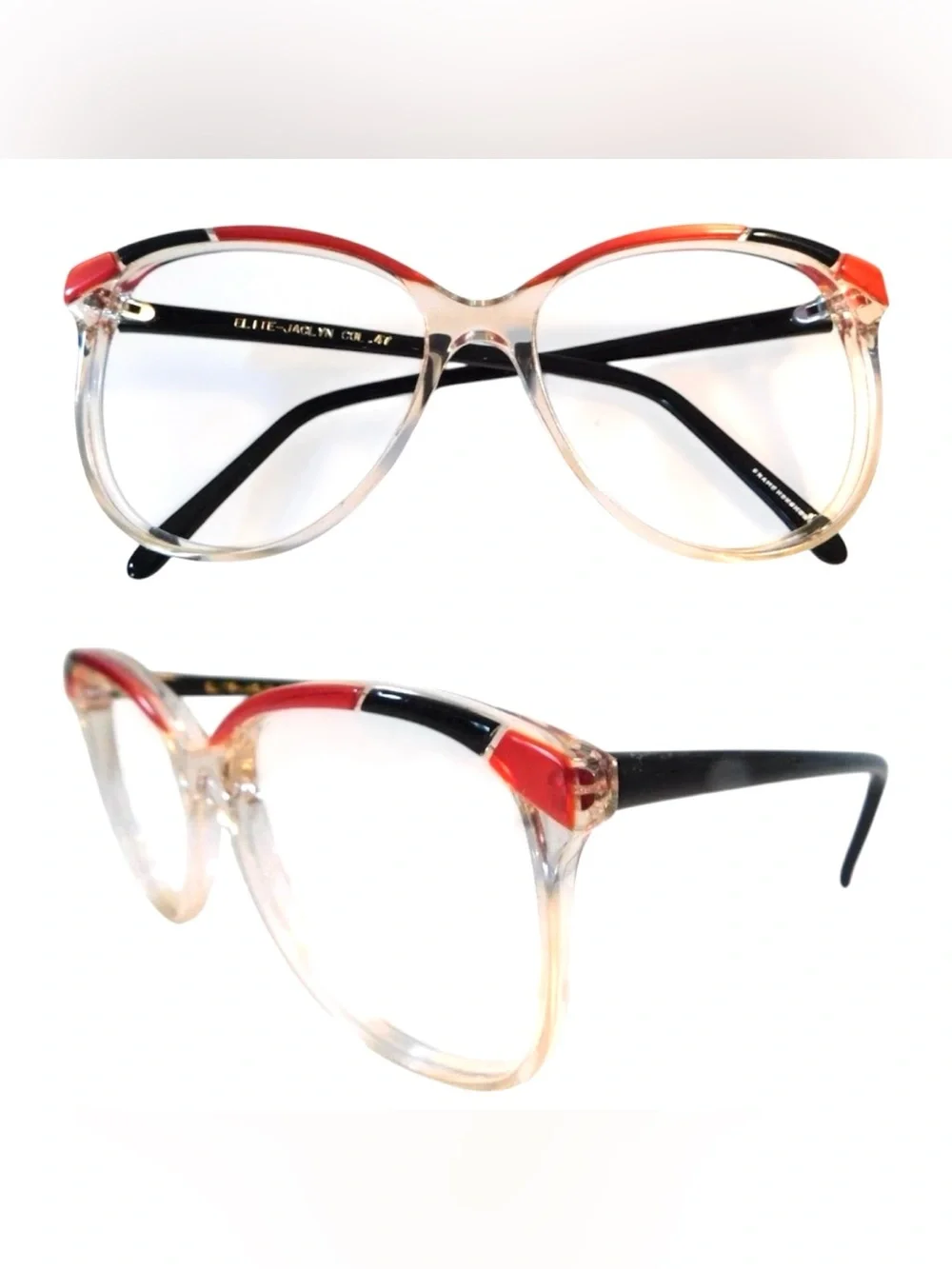 1980’s Oversized Cateye Frames in Red/ Black Eyeglasses or Sunglasses, Unworn‎